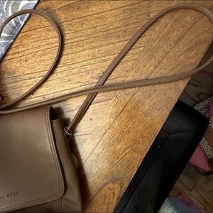 Nine West brown leather crossbody purse